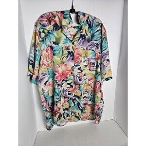 Alfred Dunner blouse in a multi-color floral pattern, size 18W.